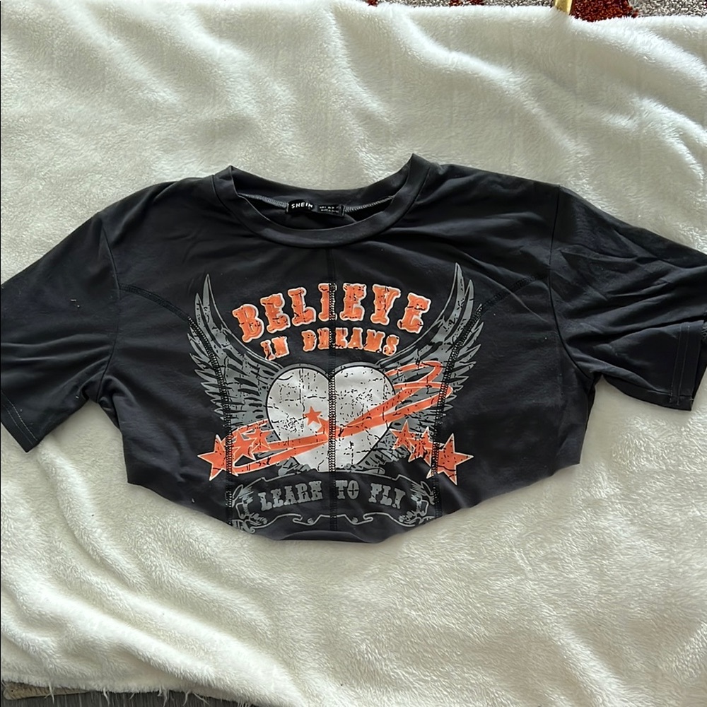 Soffe Black Graphic Tee - Believe in Dreams